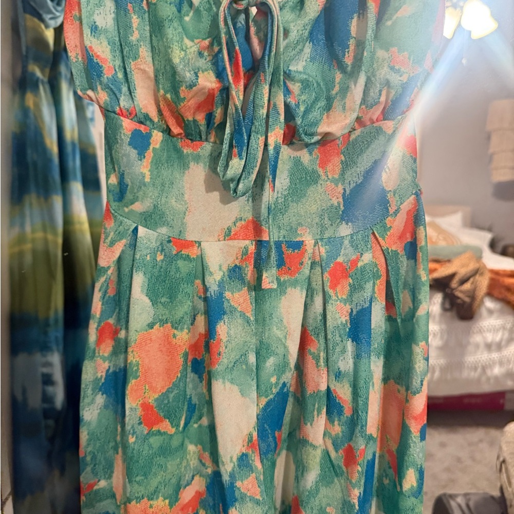 Watercolor Print Jumpsuit - Picture 4 of 4